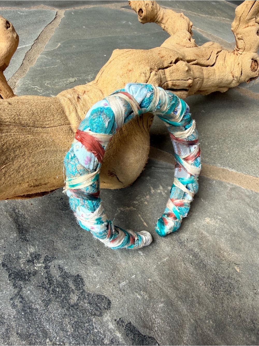 New🌟AnthropologieCurried Myrrh Poetry Handmade Turquoise Fabric Wrapped
